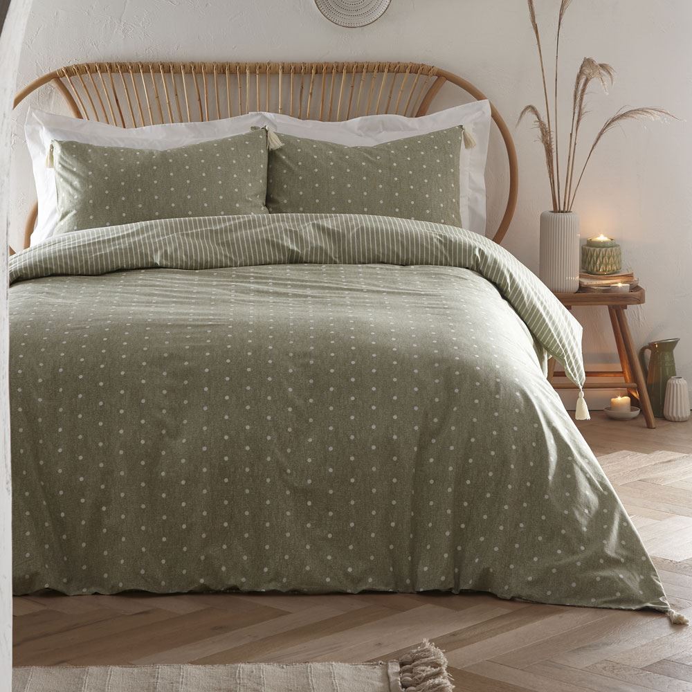 Appletree Trenton Spot 180 Thread Count 100% Cotton Percale Duvet Cover Set