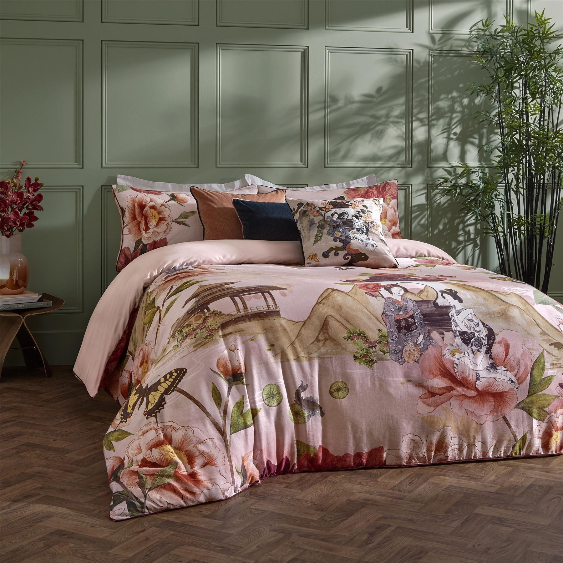 Paoletti Geisha 100% Cotton 200 Thread Count Duvet Cover Set