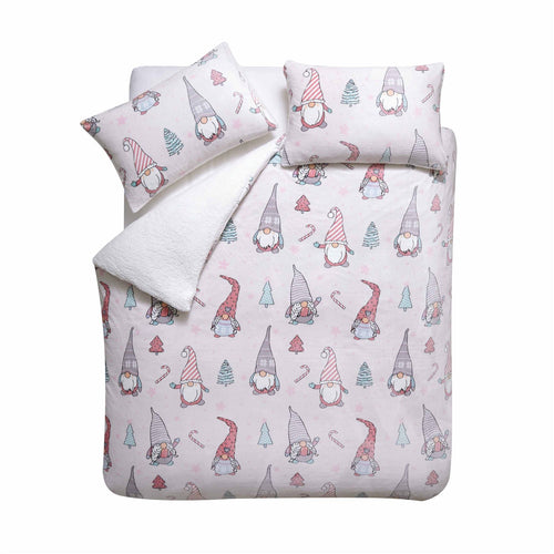 Catherine Lansfield Christmas Festive Gnomes Cosy Fleece Duvet Cover Set