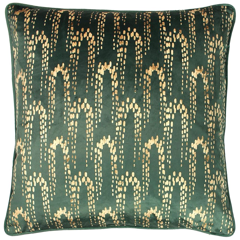 Furn Wisteria Faux Foil Geometric Print Piped Edge Cushion Cover
