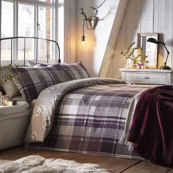 Dreams & Drapes Colville Check Printed Reversible Duvet Cover Set