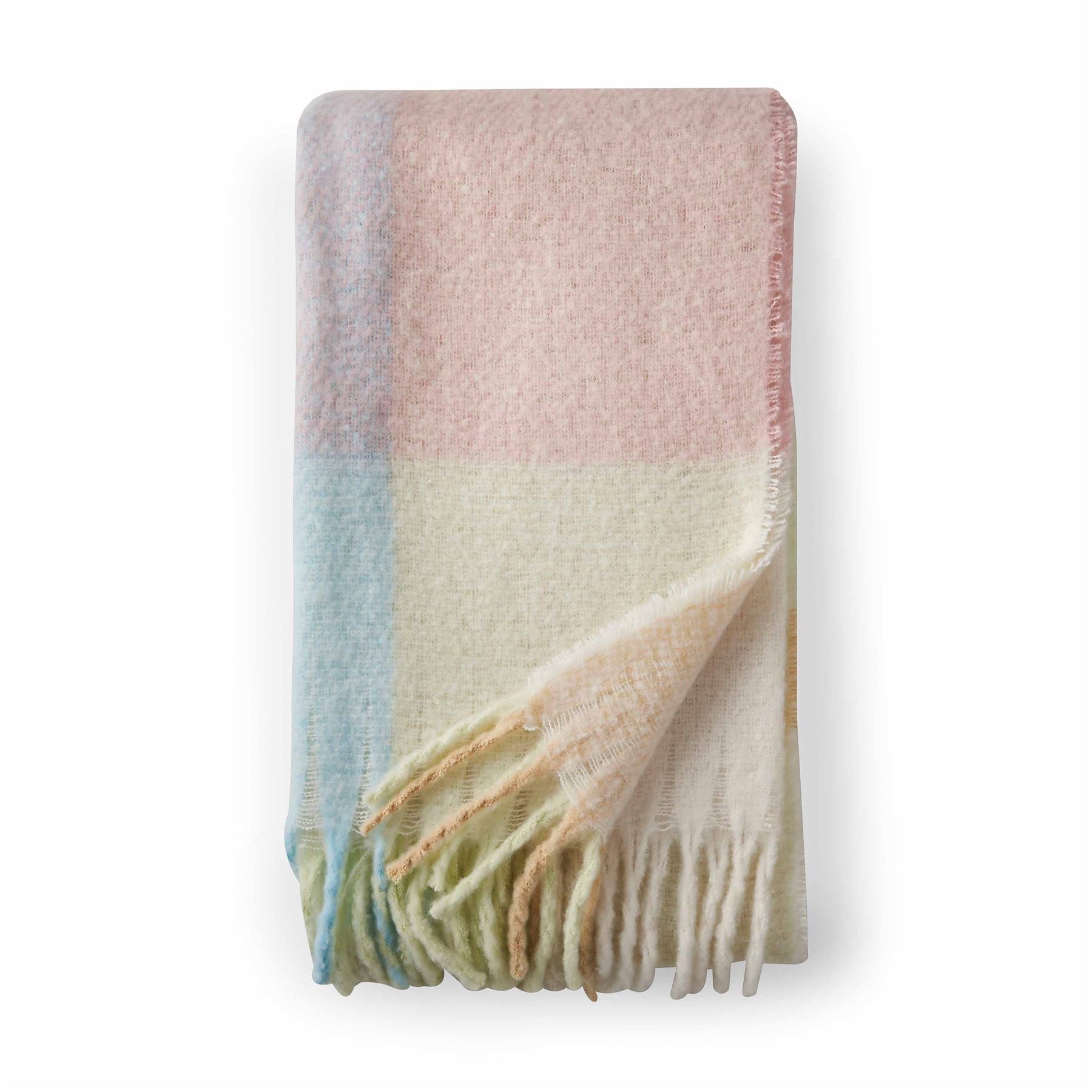 Catherine Lansfield Faux Mohair Check Super Soft Fringed Throw