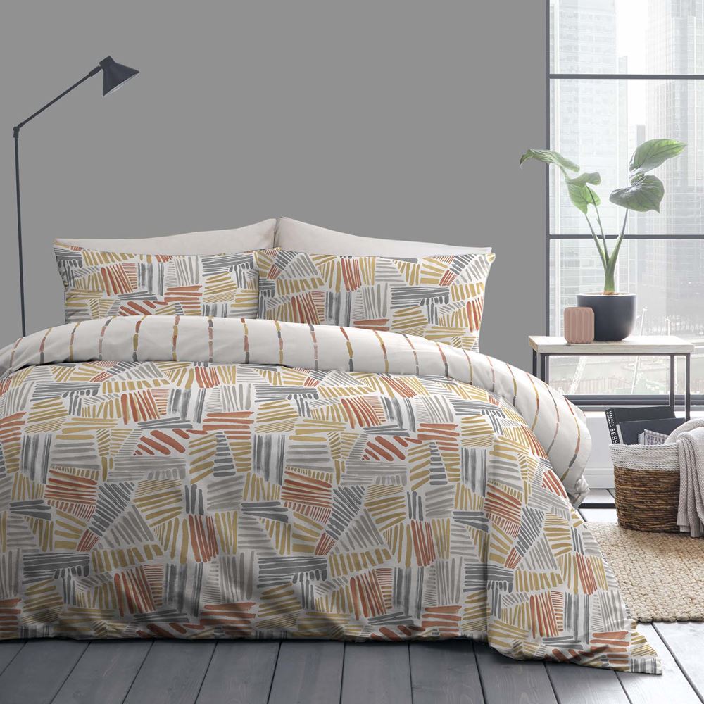 Fusion Mona Contemporary Print Easy Care Reversible Duvet Cover Set