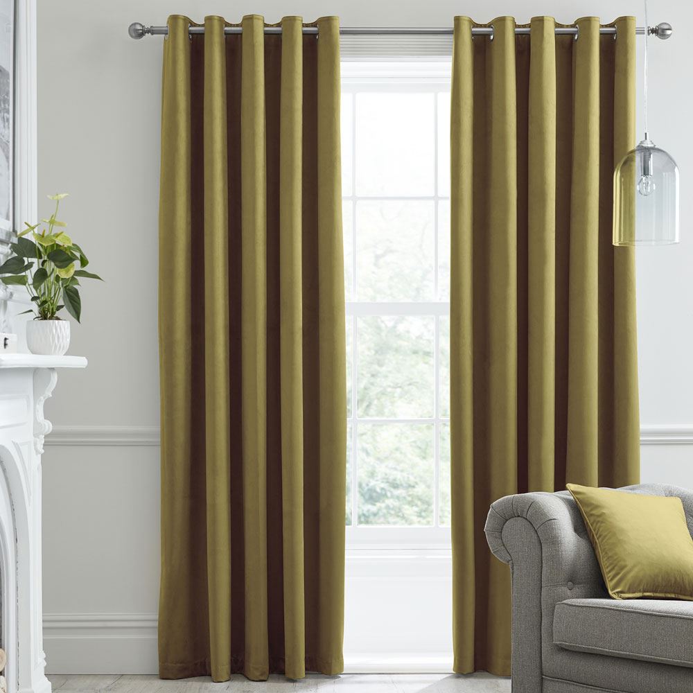 Laurence Llewelyn Bowen Montrose Velvet Blackout Eyelet Lined Curtains