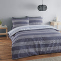Catherine Lansfield Simplicity Lines Reversible Easy Care Duvet Cover Set