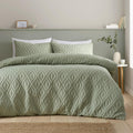 Catherine Lansfield Jacob Geo Soft Touch Super King Duvet Cover Set with Pillowcases Sage Green