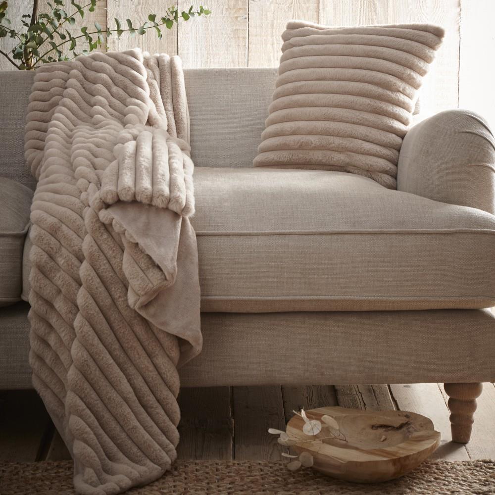 Appletree Hygge Morritz Ribbed Faux Fur Cushion Cover