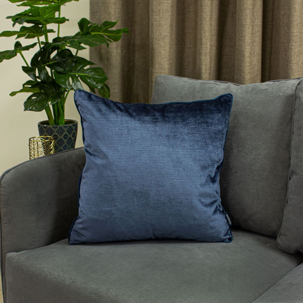 Paoletti Stella Embossed Texture Luxe Velvet Piped Cushion Cover