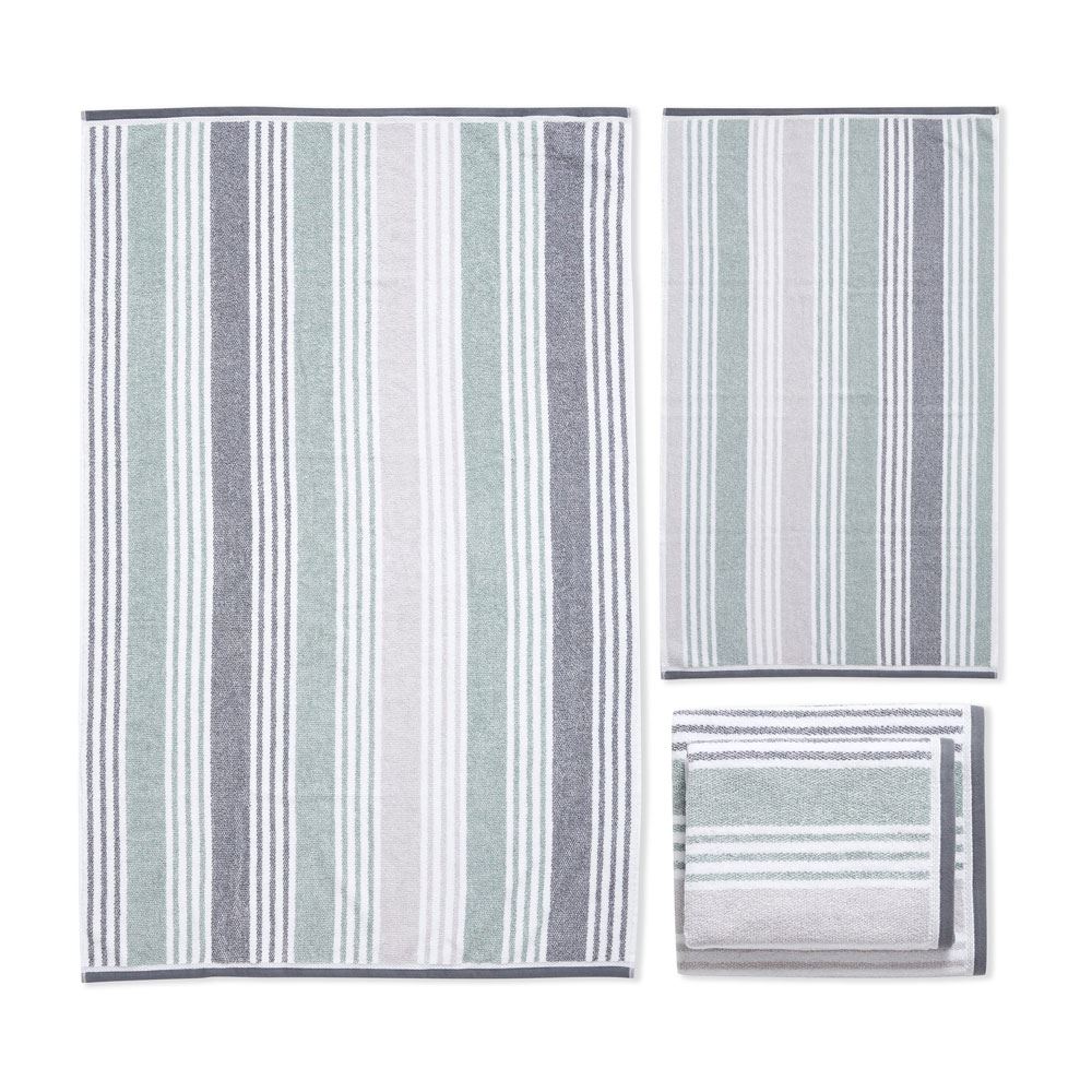 Catherine Lansfield Kelso Stripe Soft & Absorbent 100% Cotton 450gsm 4 Piece Towel Bale
