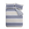 Catherine Lansfield Textured Banded Stripe Easy Care Reversible Duvet Cover Set