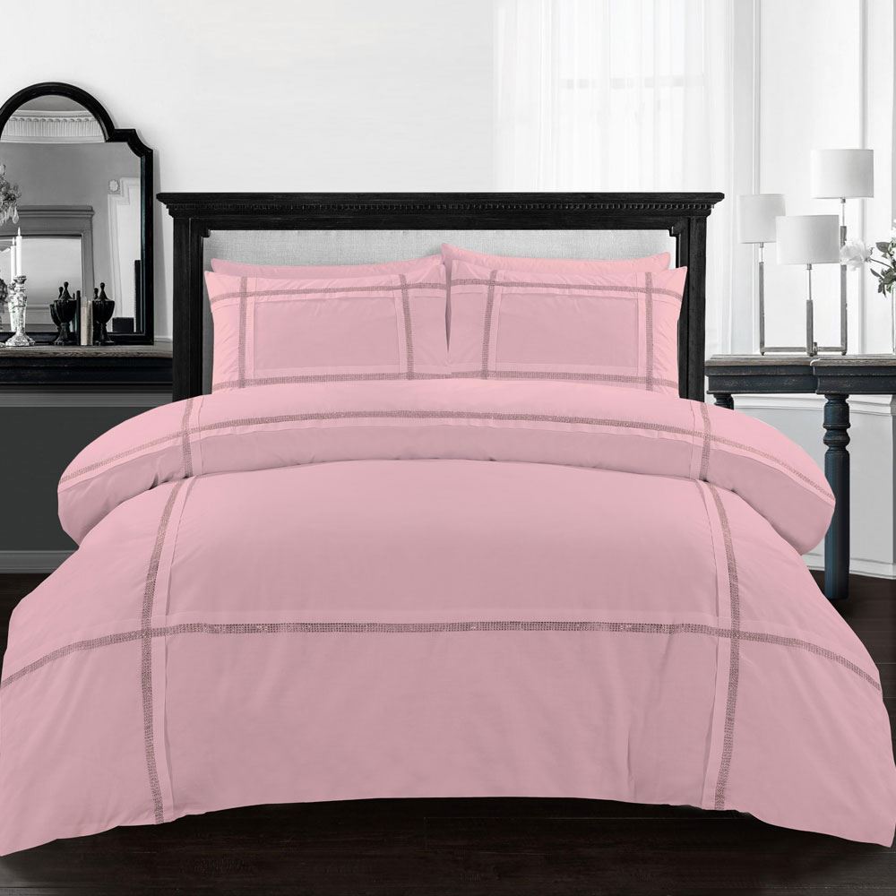 Night Zone Eva Lace Embellished Duvet Cover Set