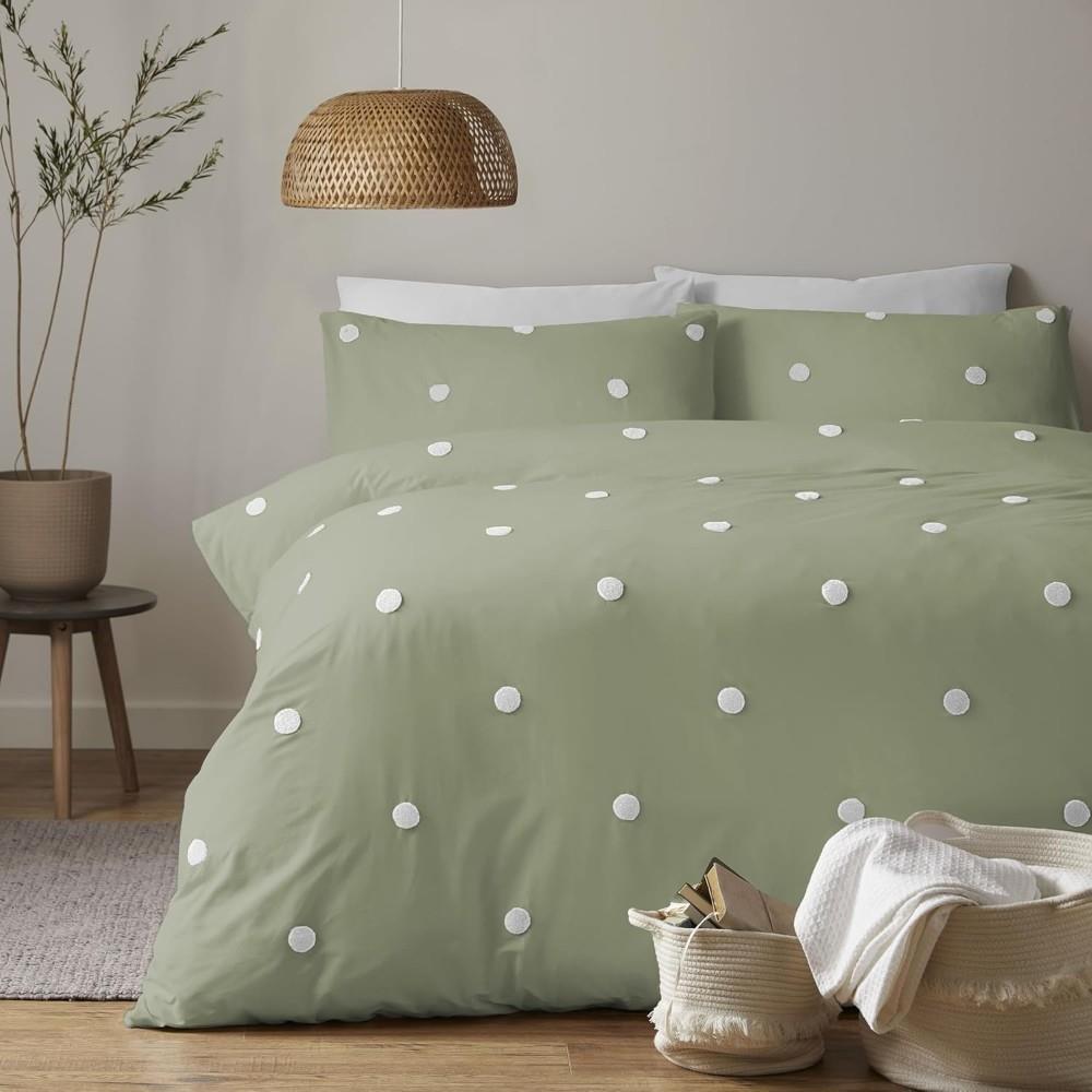 Appletree Signature Dot Garden 100% Cotton Tufted Duvet Cover Set