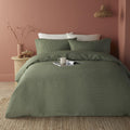 Serene Lindly Waffle Textured Easy Care Duvet Cover Set