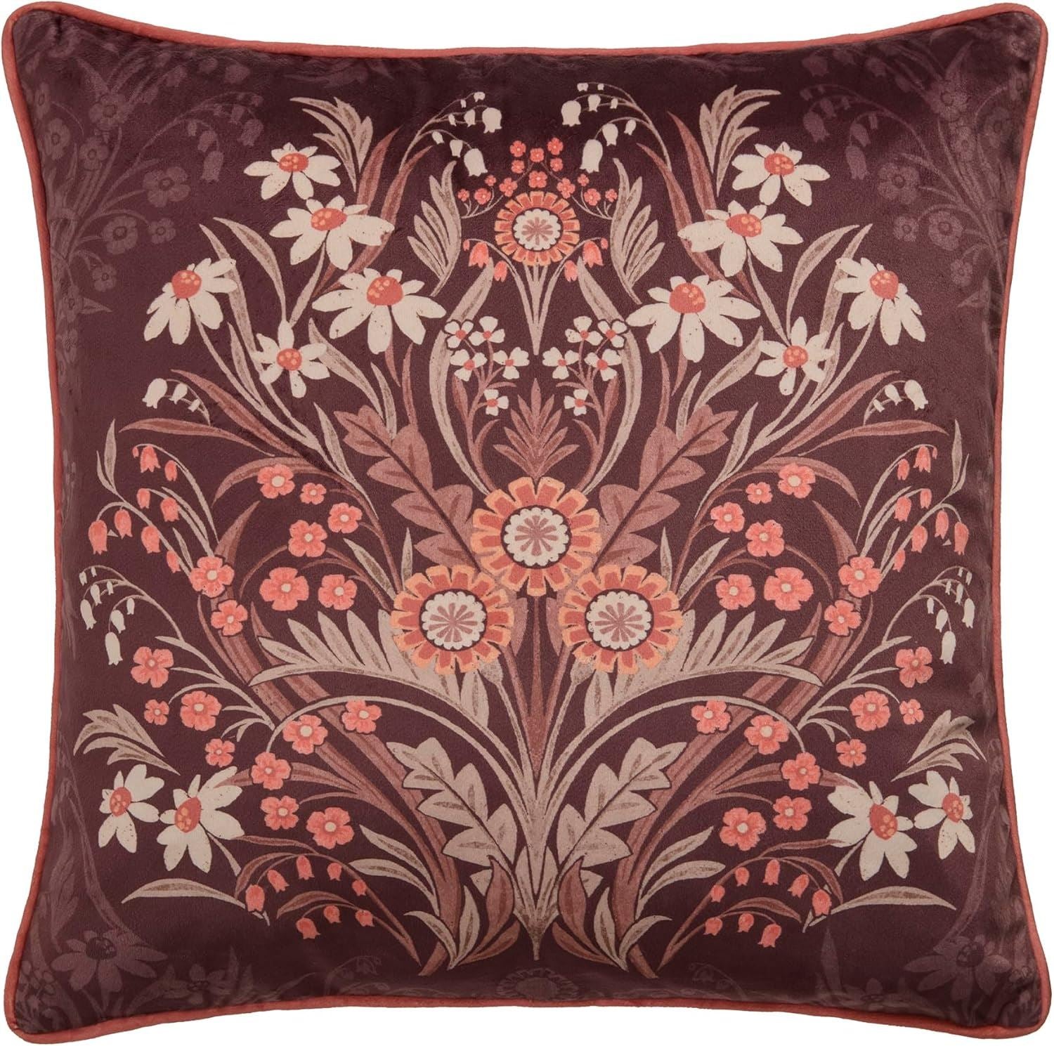 Appletree Heritage Audrey Floral Velvet Piped Edge Filled Cushion
