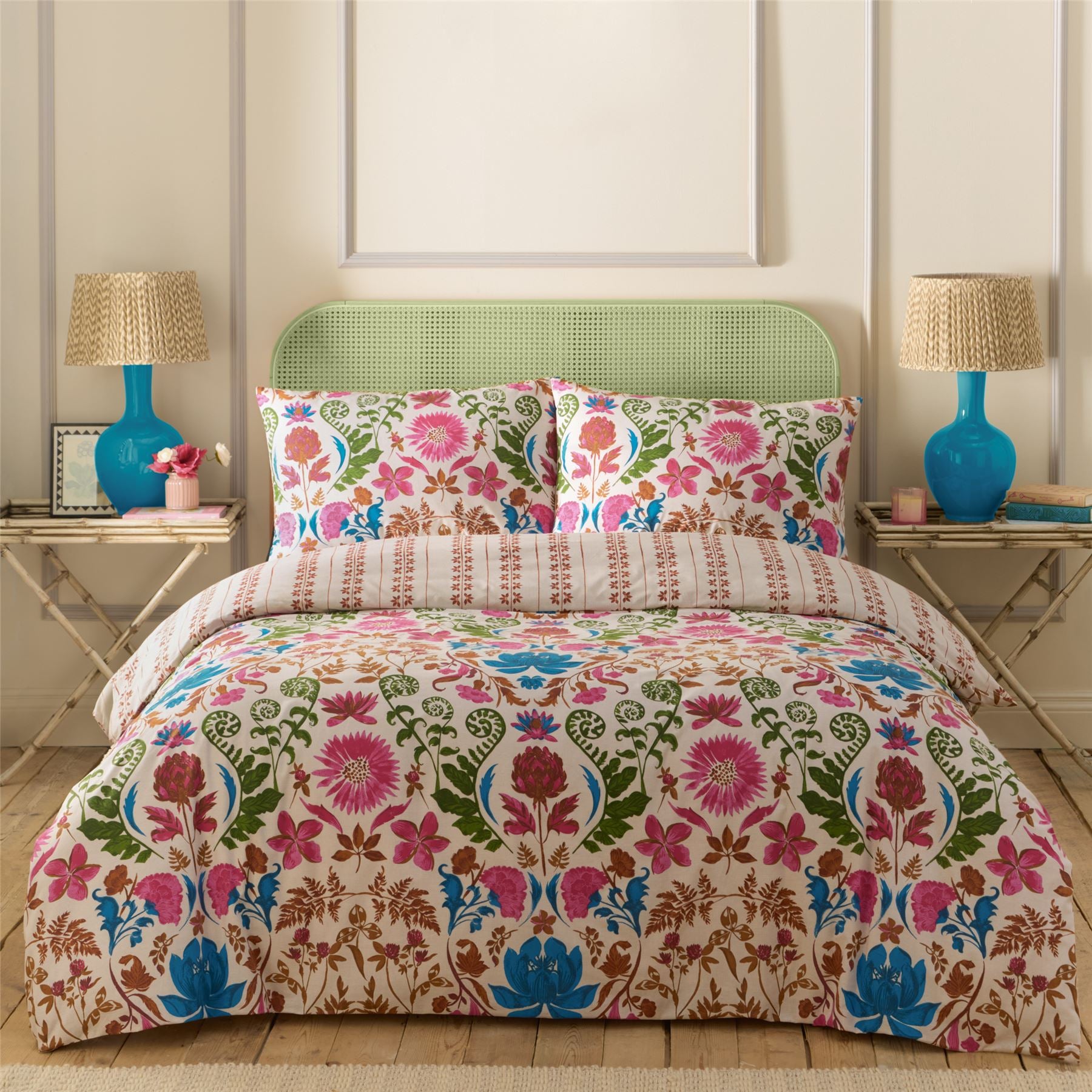 Furn Curious Lotus Floral Easy Care Reversible Duvet Cover Set