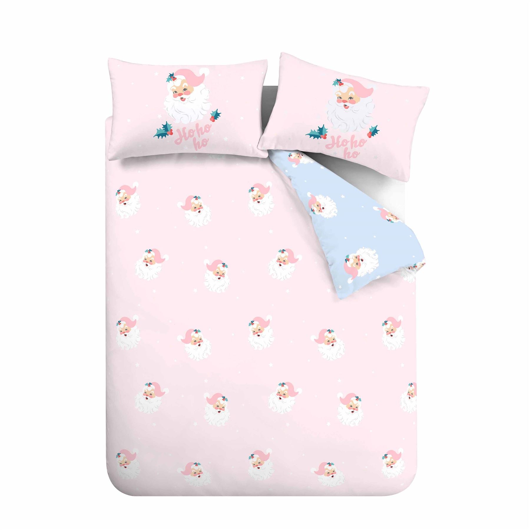 Catherine Lansfield Vintage Christmas Santa Easy Care Reversible Duvet Cover Set