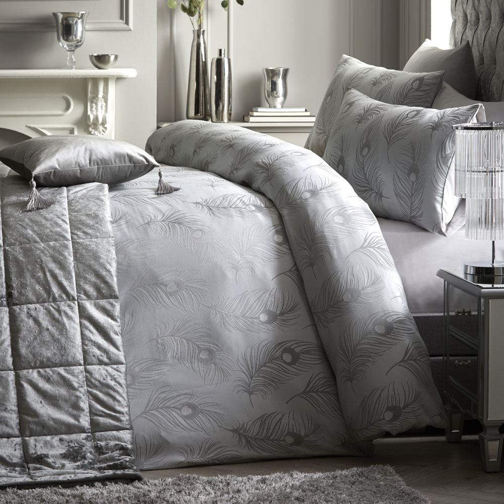 Laurence Llewelyn Bowen Silver Panache Jacquard Duvet Cover Set