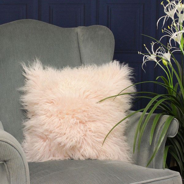 Riva Paoletti Mongolian Sheepskin Fur Cushion Cover, 40 x 40 Cm
