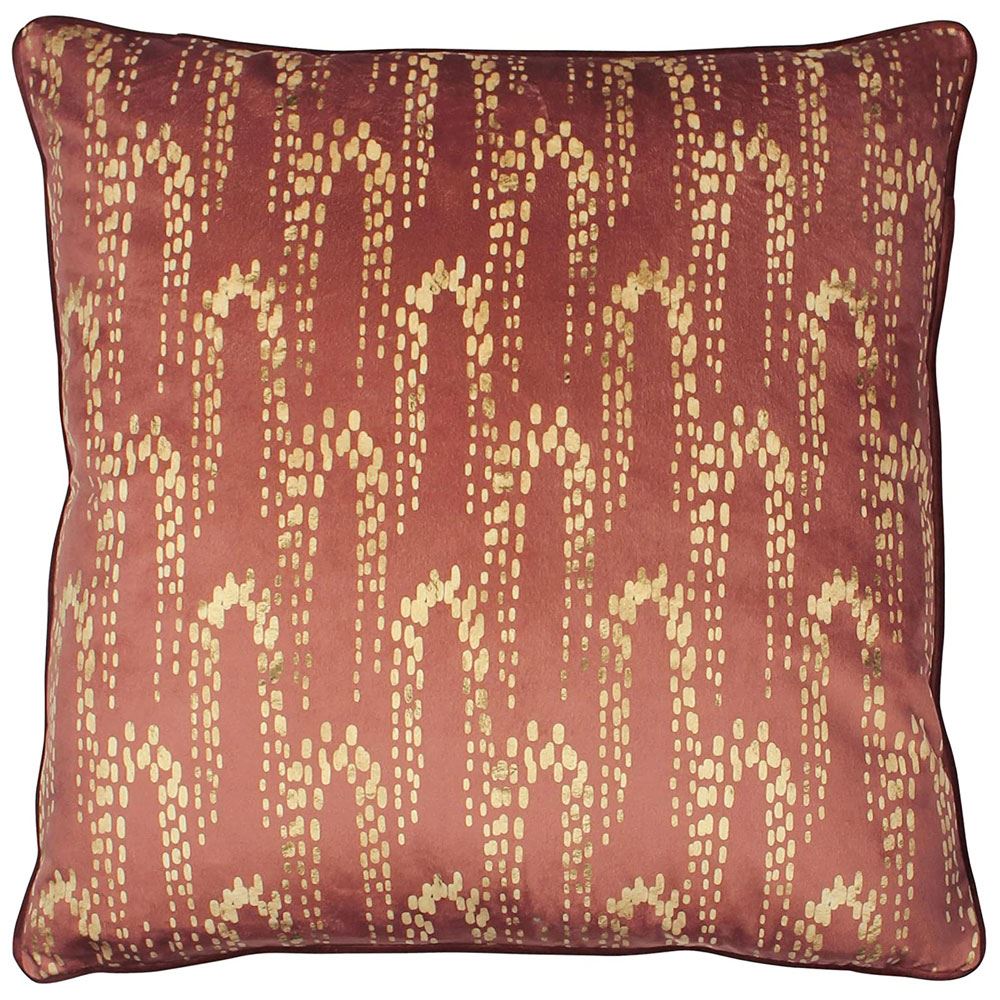 Furn Wisteria Faux Foil Geometric Print Piped Edge Cushion Cover