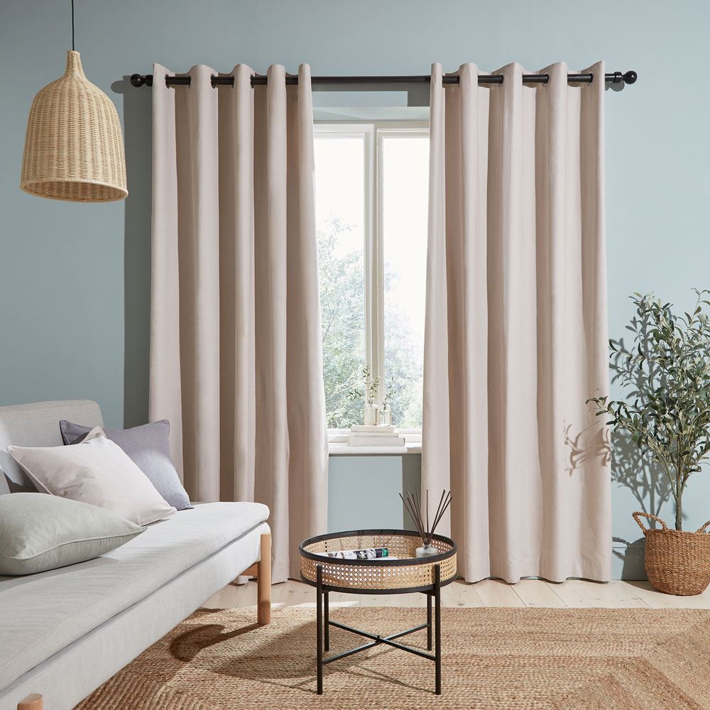 Catherine Lansfield Chambray Yarn Dyed 100% Cotton Eyelet Curtains