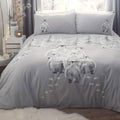 Fusion Christmas Penguin Family Easy Care Reversible Duvet Cover Set, Grey, Double