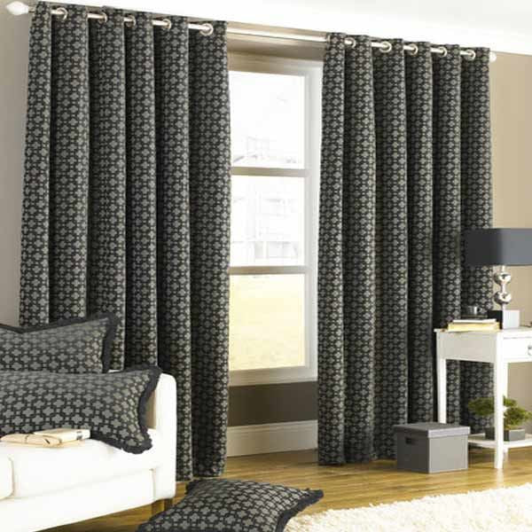Paoletti Belmont Chenille Jacquard Woven Lined Eyelet Curtains