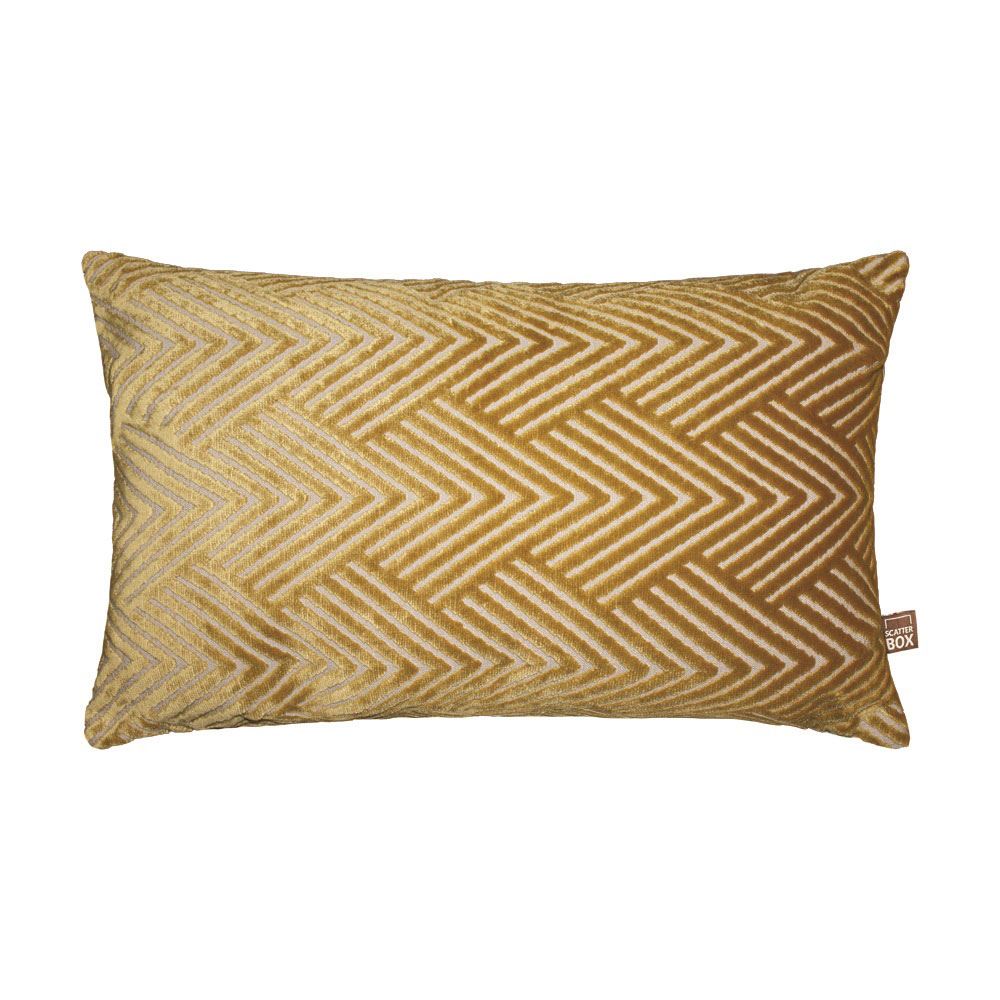 Scatter Box Vesper Geometric Cut Velvet Feather Filled Cushion