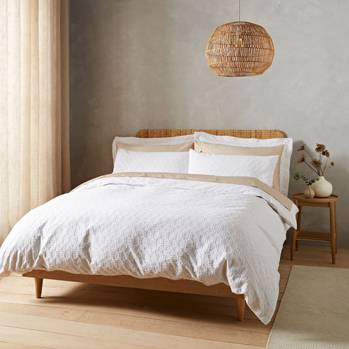 Bianca Waffle Circles Textured 100% Cotton Duvet Cover and Pillowcase Set