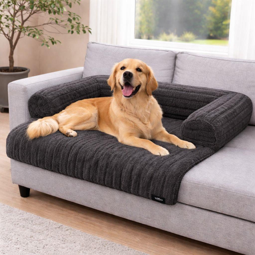 Night Zone Super Soft Plush Cord Sofa Pet Bed