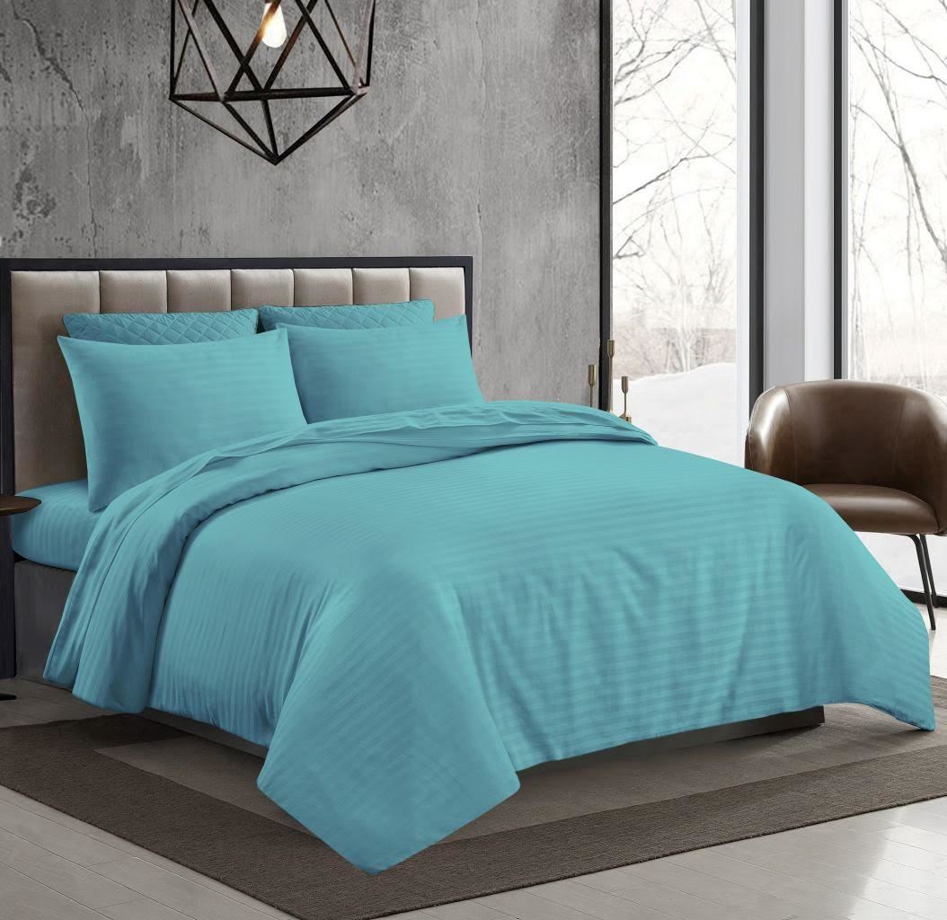 Night Zone Satin Stripe 100% Cotton 250 Thread Count Fitted Sheet
