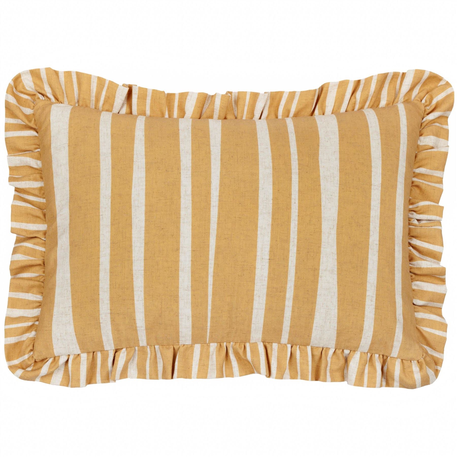 Furn Carmon Stripe Ruffled Frill Edge Cushion Cover