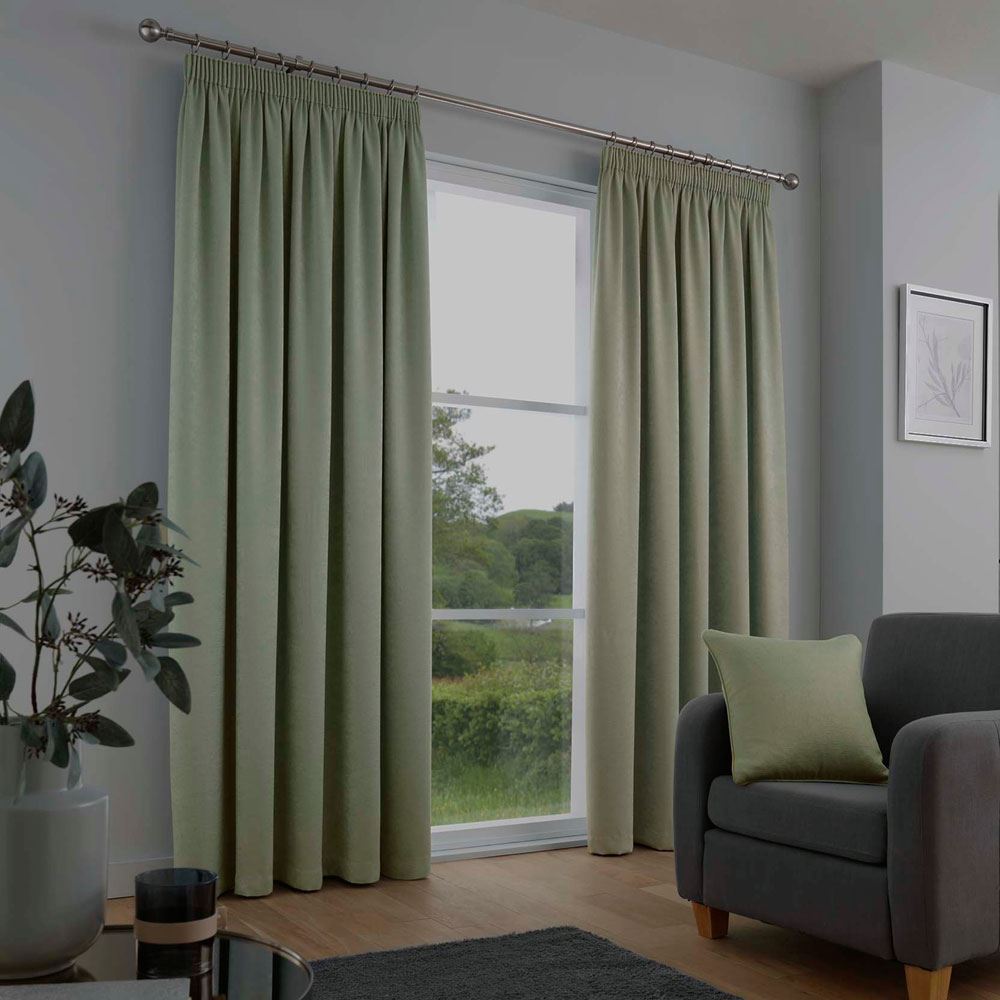 Fusion Galaxy Plain Dyed Triple Woven Thermal Pencil Pleat Lined Curtains