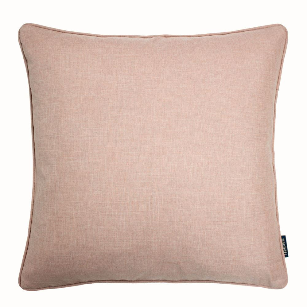 Riva Home Twilight Plain Textured Weave Piped Cushion Cover, Blush, 45 x 45 Cm