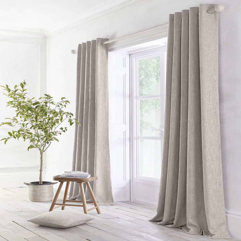 Appletree Loft Boucle Textured Weave Jacquard Eyelet Lined Curtains
