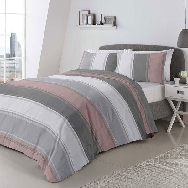 Fusion Betley Stripe Reversible Duvet Cover Set