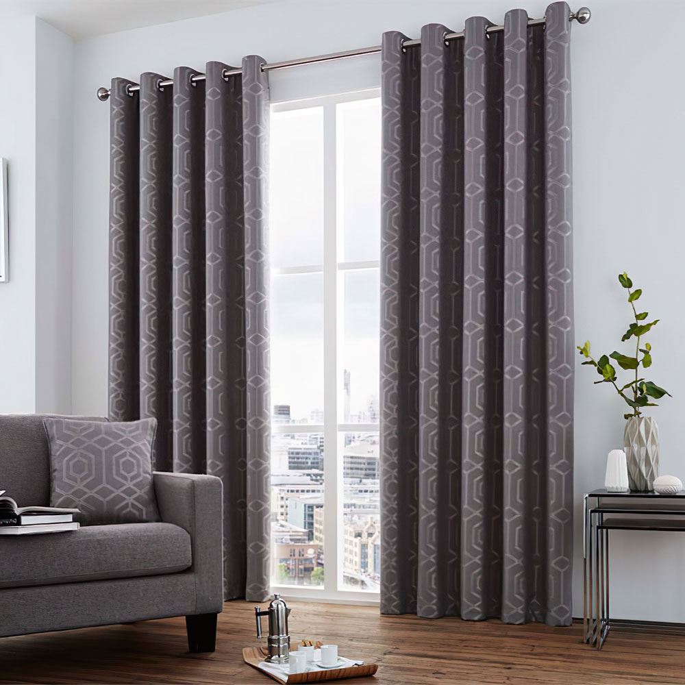 Curtina Camberwell Print Eyelet Lined Curtains