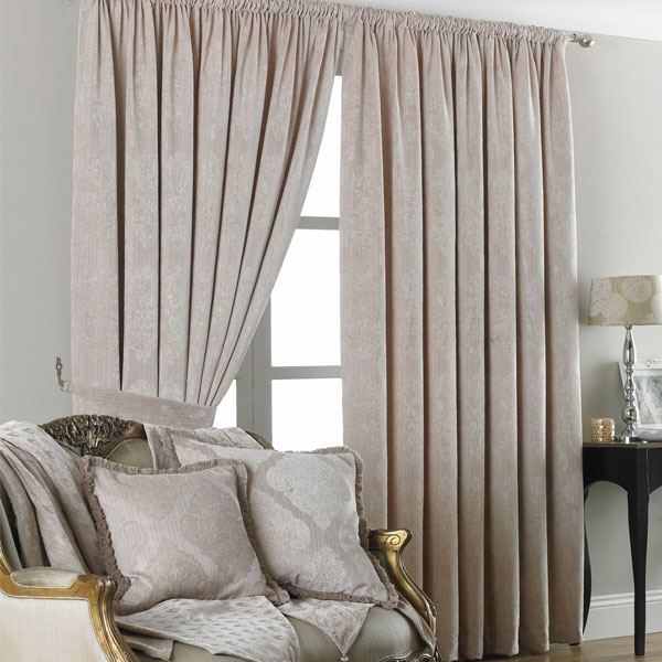 Paoletti Winchester Chenille Velvet Woven Lined Pencil Pleat Curtains