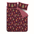 Catherine Lansfield Christmas Nutcracker Stripe Easy Care Reversible Duvet Cover Set