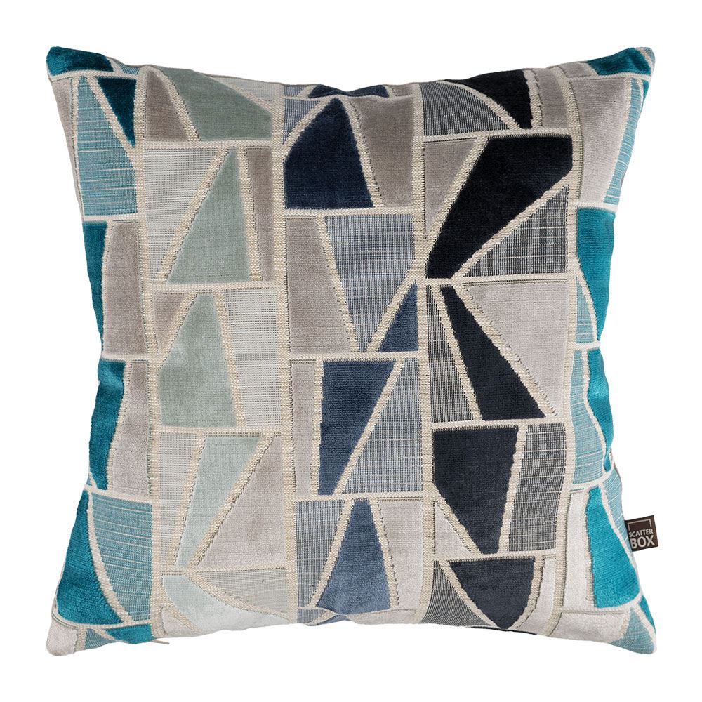 Scatter Box Samson Geometric Cut Velvet Feather Filled Cushion