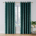 Catherine Lansfield Art Deco Pearl 66x72 Inch Lined Eyelet Curtains Two Panels Teal Green