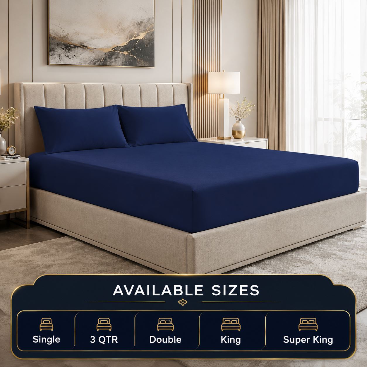 Night Zone Easy-care extra deep fitted sheets