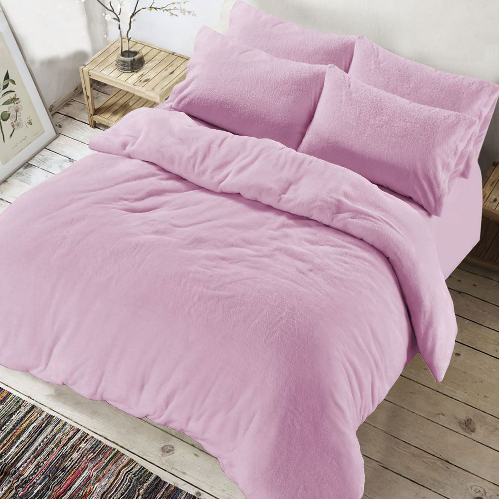 Night Zone Super Soft Teddy Fleece Warm & Cosy Duvet Cover Set