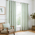Curtina Marple Floral Woven Jacquard Thermal Eyelet Lined Curtains
