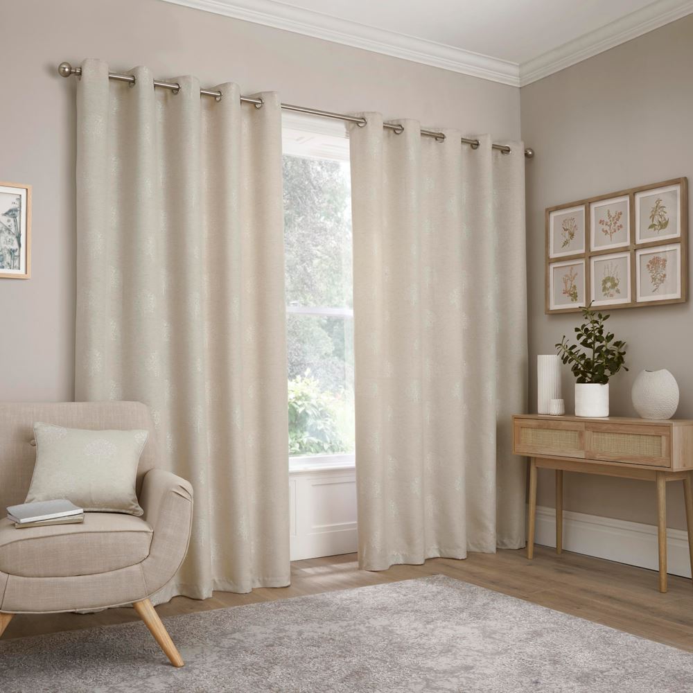 Appletree Loft Harvest Motif Woven Jacquard Eyelet Curtains