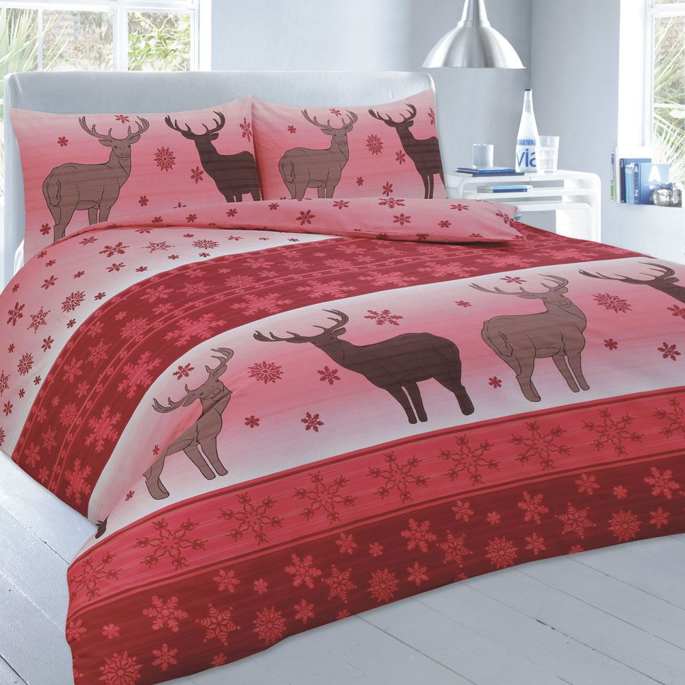 Night Zone Christmas Fawn Reversible Duvet Cover Set