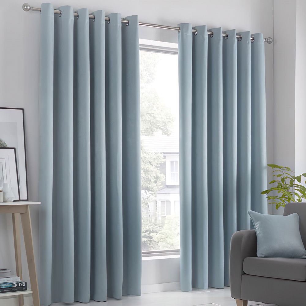 Fusion Strata Woven Eyelet Lined Curtains