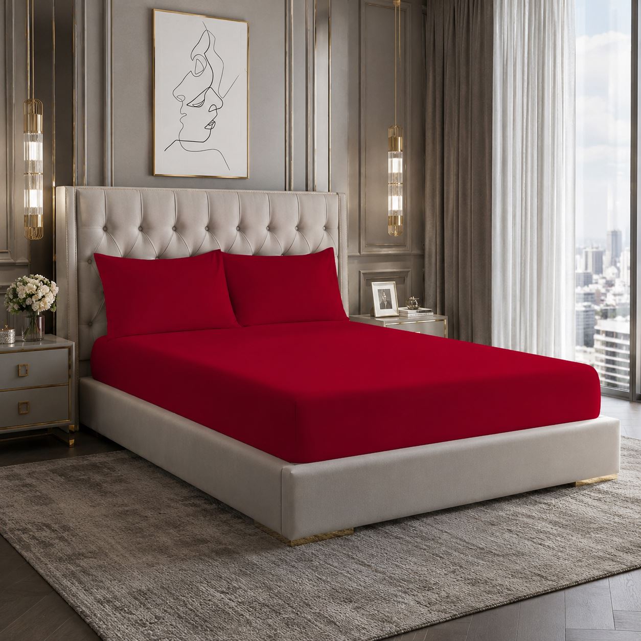Night Zone Easy-care extra deep fitted sheets