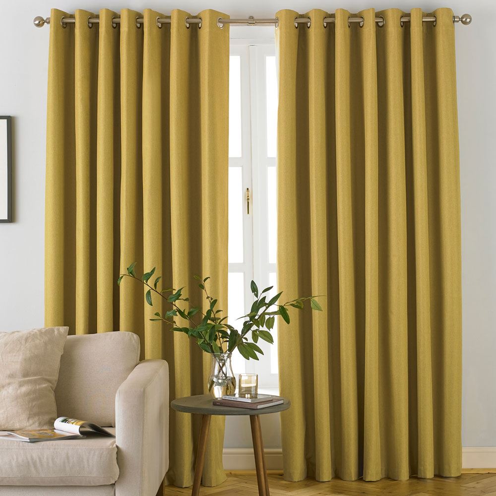 Furn Moon Plain Thermal Blackout Eyelet Lined Curtains