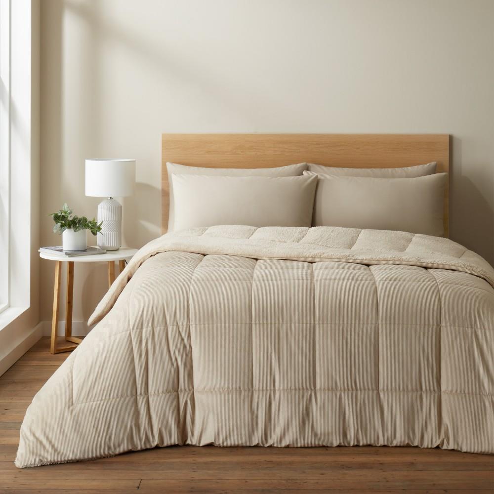 Catherine Lansfield Cosy Cord Coverless 6.5 Tog 200x220cm Comforter Duvet Natural