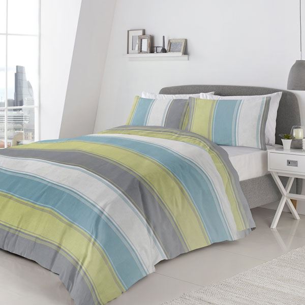 Fusion Betley Stripe Reversible Duvet Cover Set